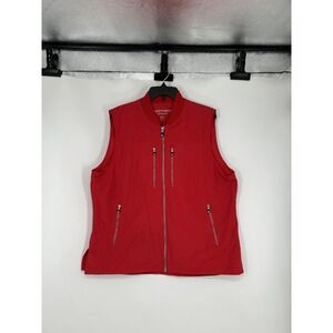 Scottevest The 101 Vest M1 Mens L Red Sleeveless Travel Utility Pockets Full Zip